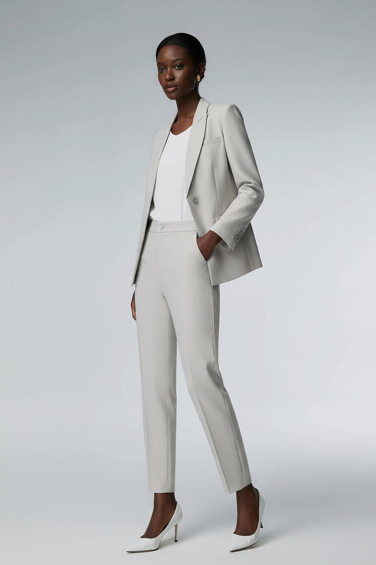 Tailored Light Grey Pantsuit