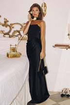 Strapless Satin Fitted Dress