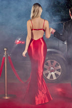 Satin Gown With Embellishment